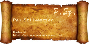 Pap Szilveszter névjegykártya